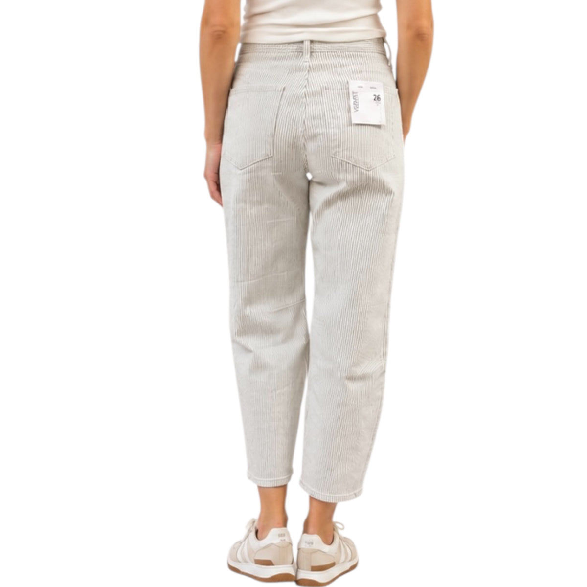 Vervet V3764STR High Rise Barrel Jeans with Dart Detail