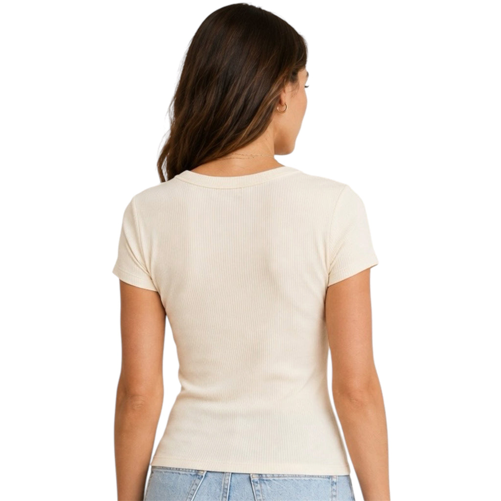 Z Supply Leisurely Scoop Neck Tee-Cloud