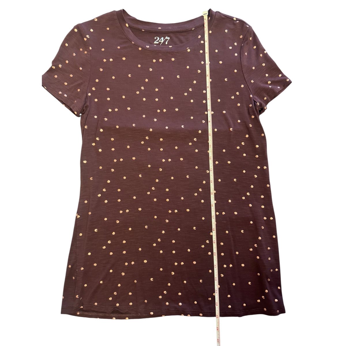 Maurices Dark Brown Polka Dot Top Size XS - RF