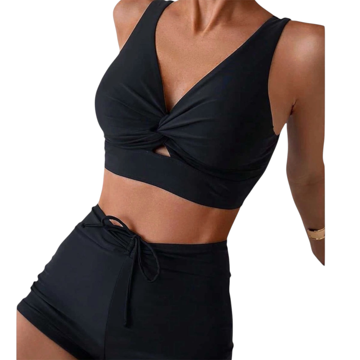 Black Boyshort Bikini- Full View