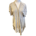 Maurices Light Taupe Fringe Cutout Kimono Size L/XL - RF