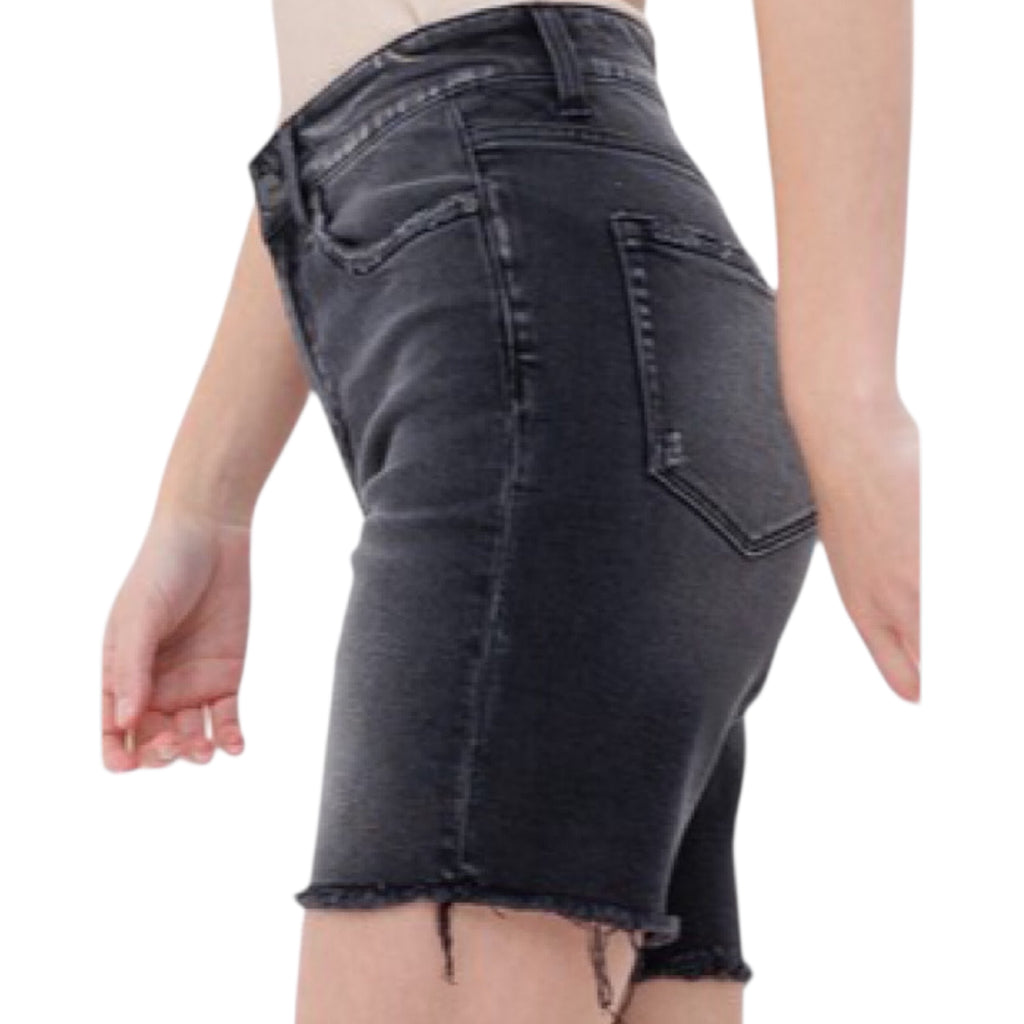 MICA Chinuri High Rise Stretch Midi Shorts MDP-H217BK