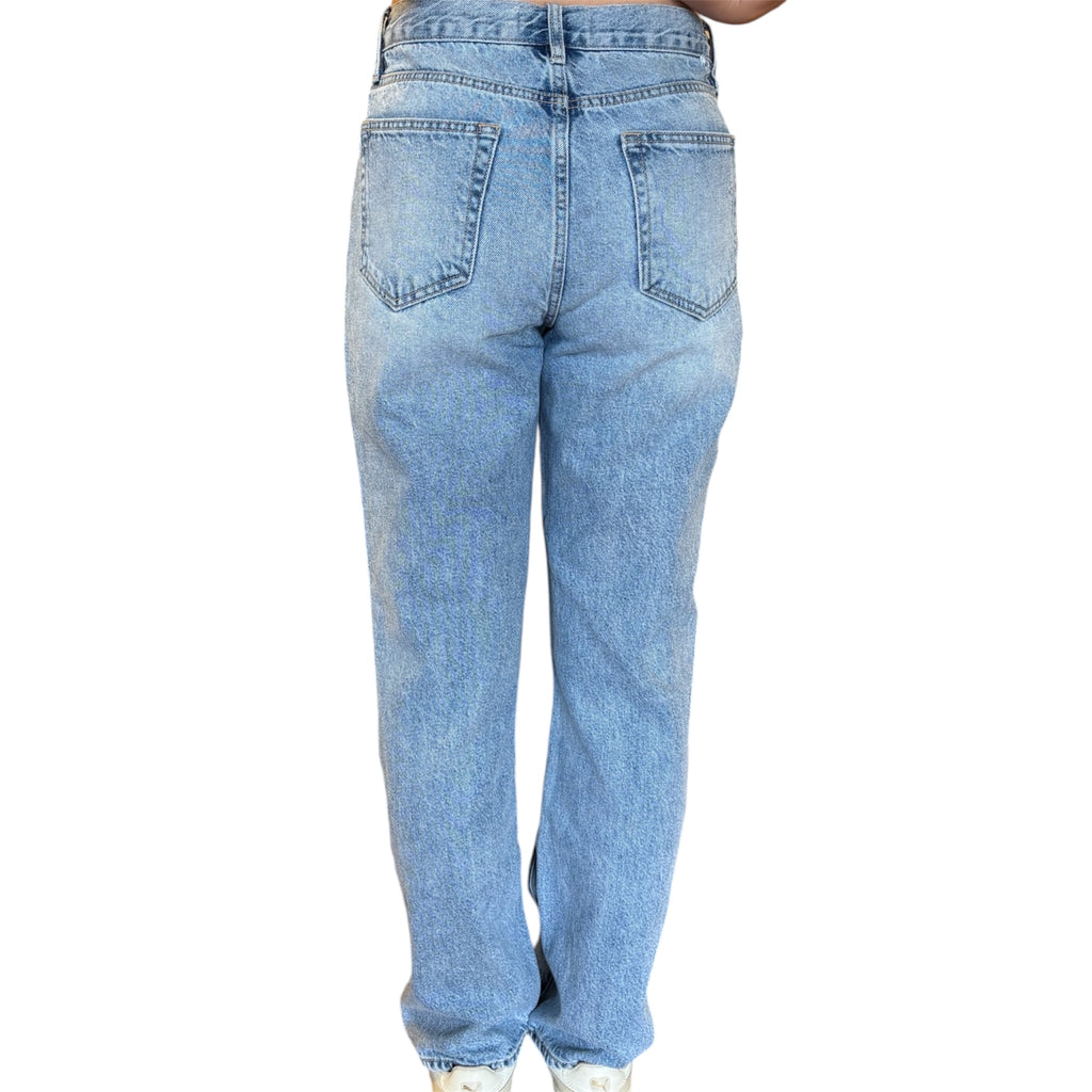 Hidden HD1343RS-M Tracey Light Wash Relaxed H/R Straight Leg Jeans Size 27 - RF
