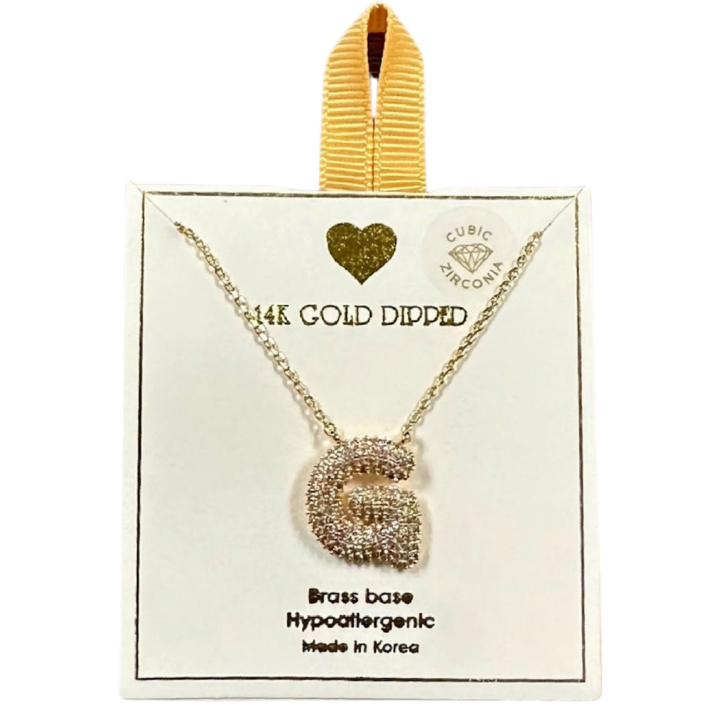Yellow Ribbon Initial Necklace