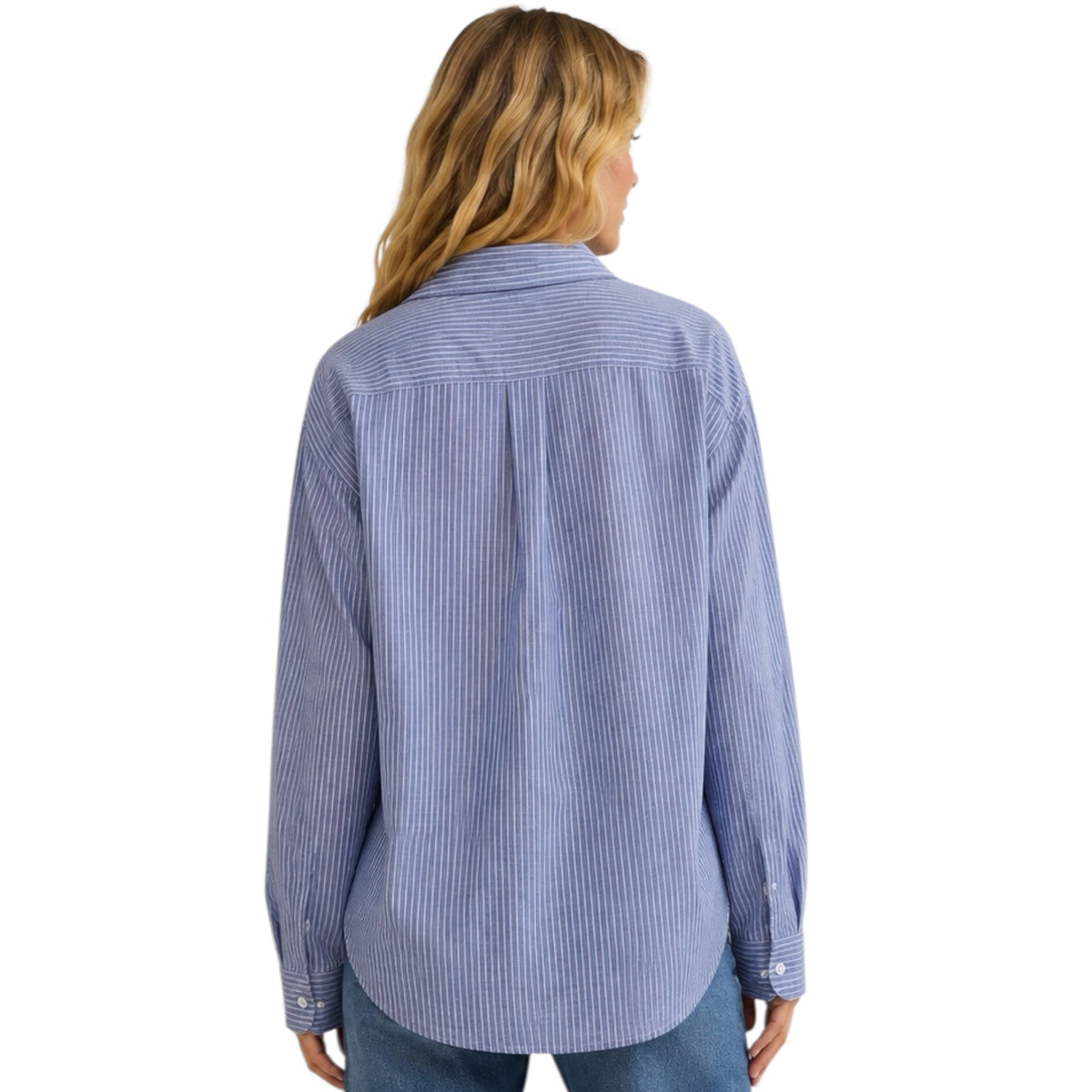 Z Supply Seaport Striped Shirt Sky Blue