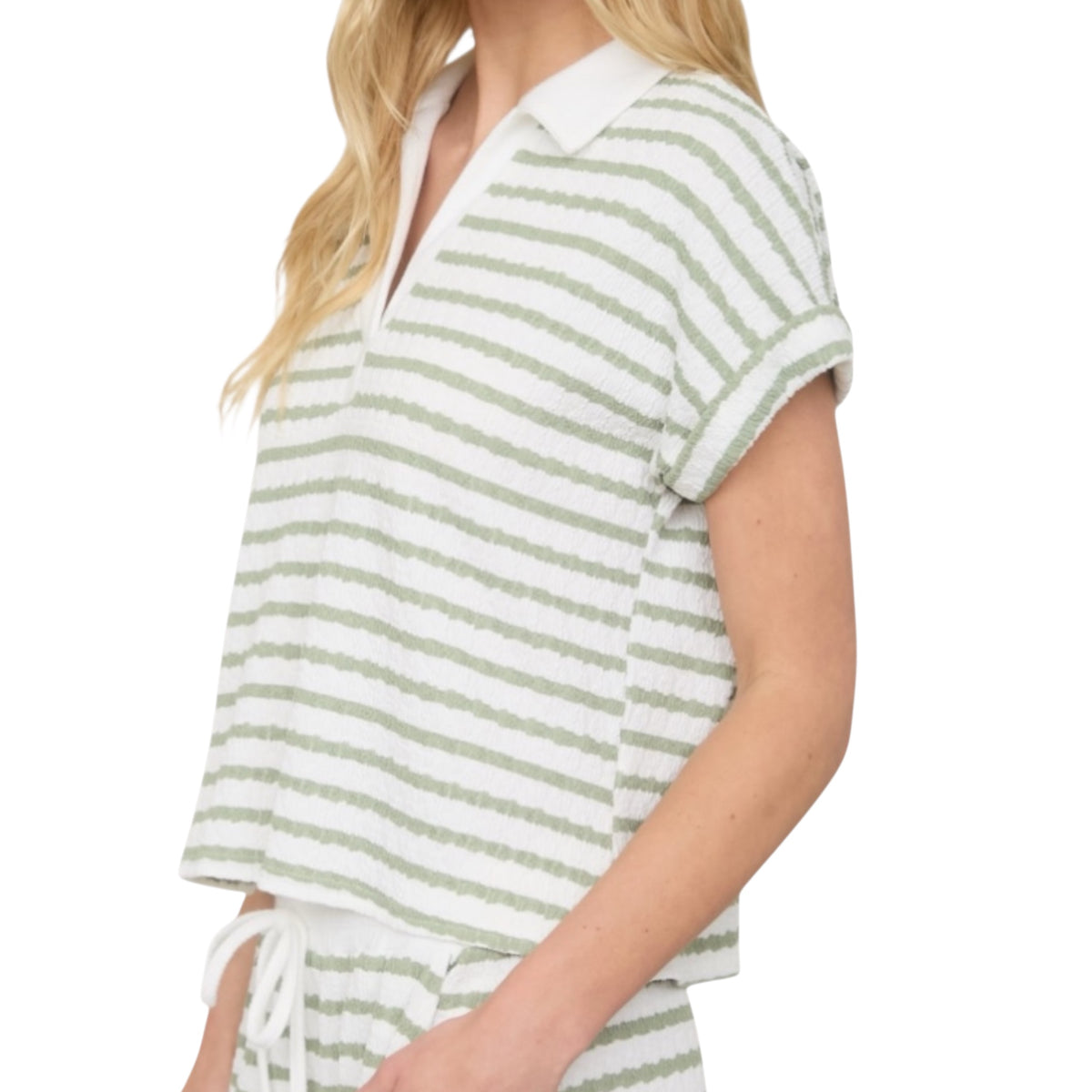 Olive Stripe Top-Side