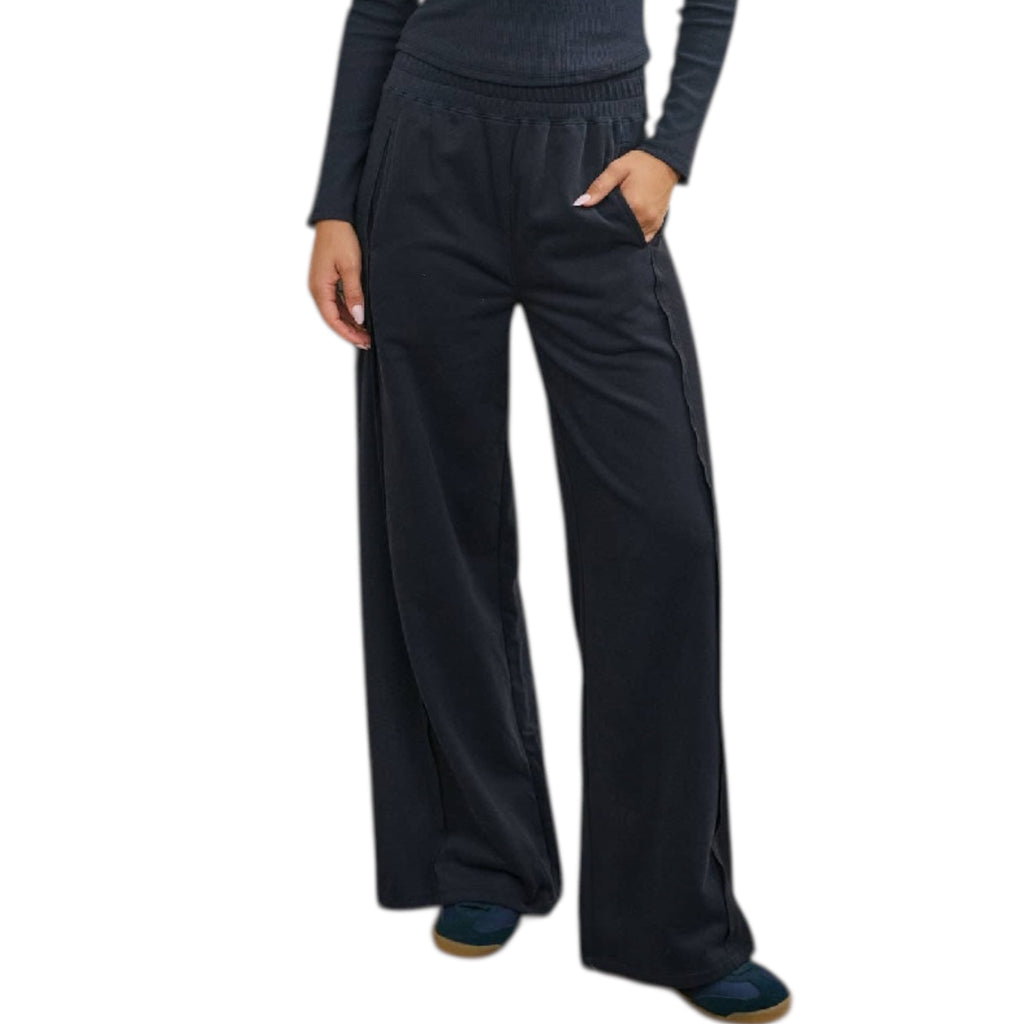 Navy Side Panel Knit Lounge Pants
