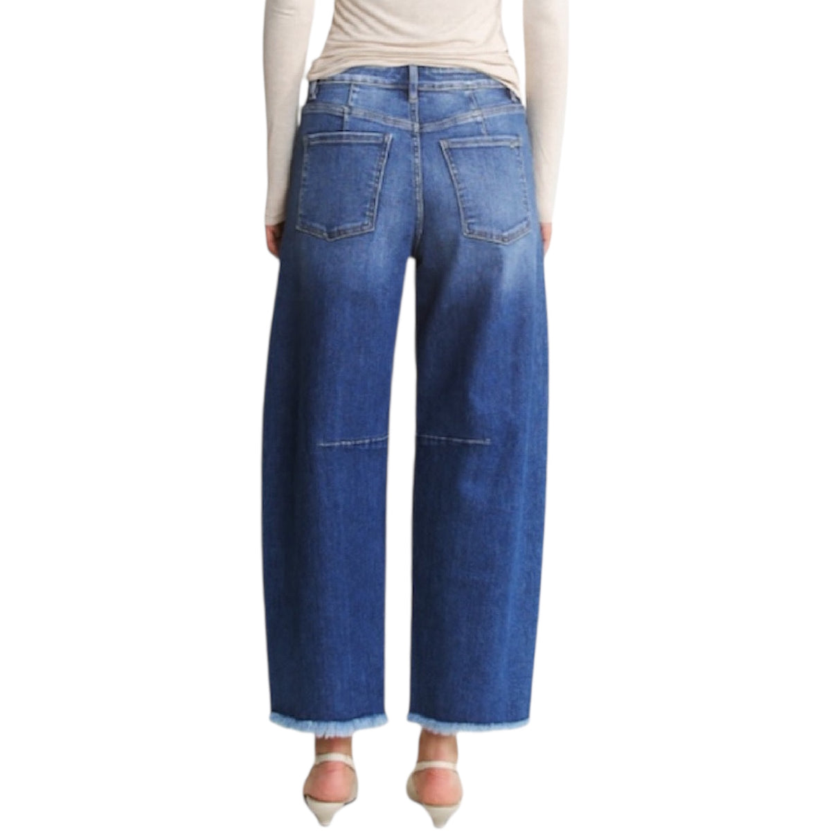 MICA MDP-W3237 Med Saphire Super High Distressed Ankle Barrel Leg