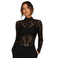 Black Lace Mesh Top