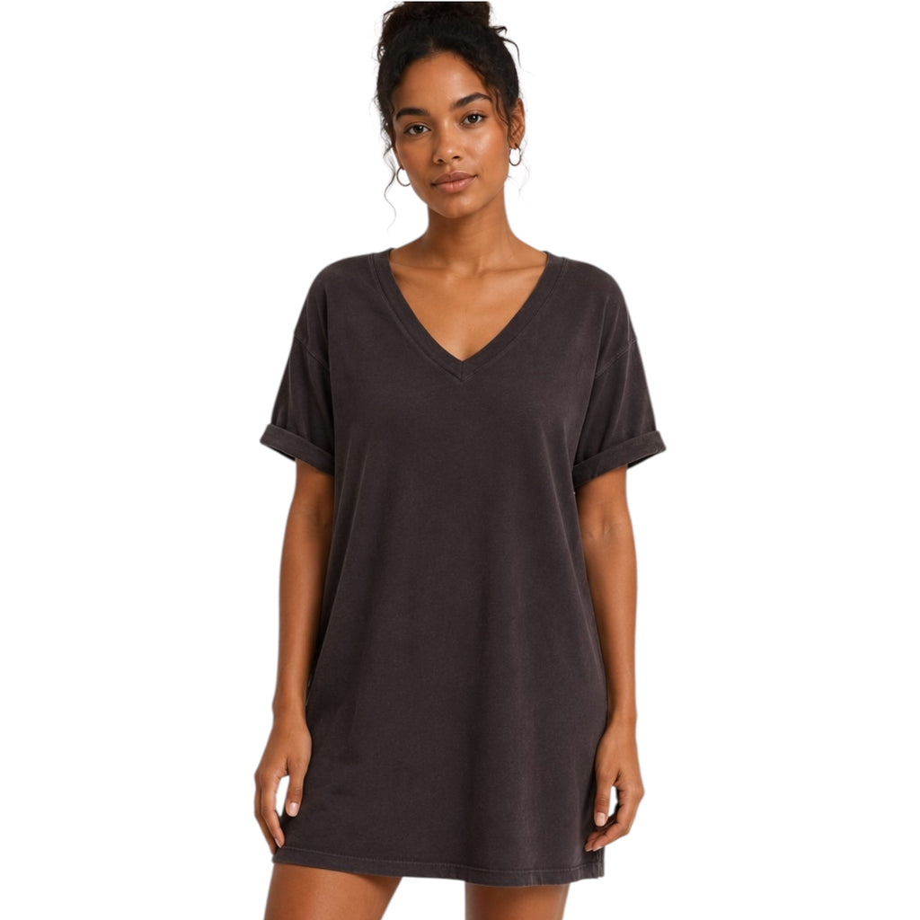 Z Supply V-Neck T-shirt Dress Washed Black