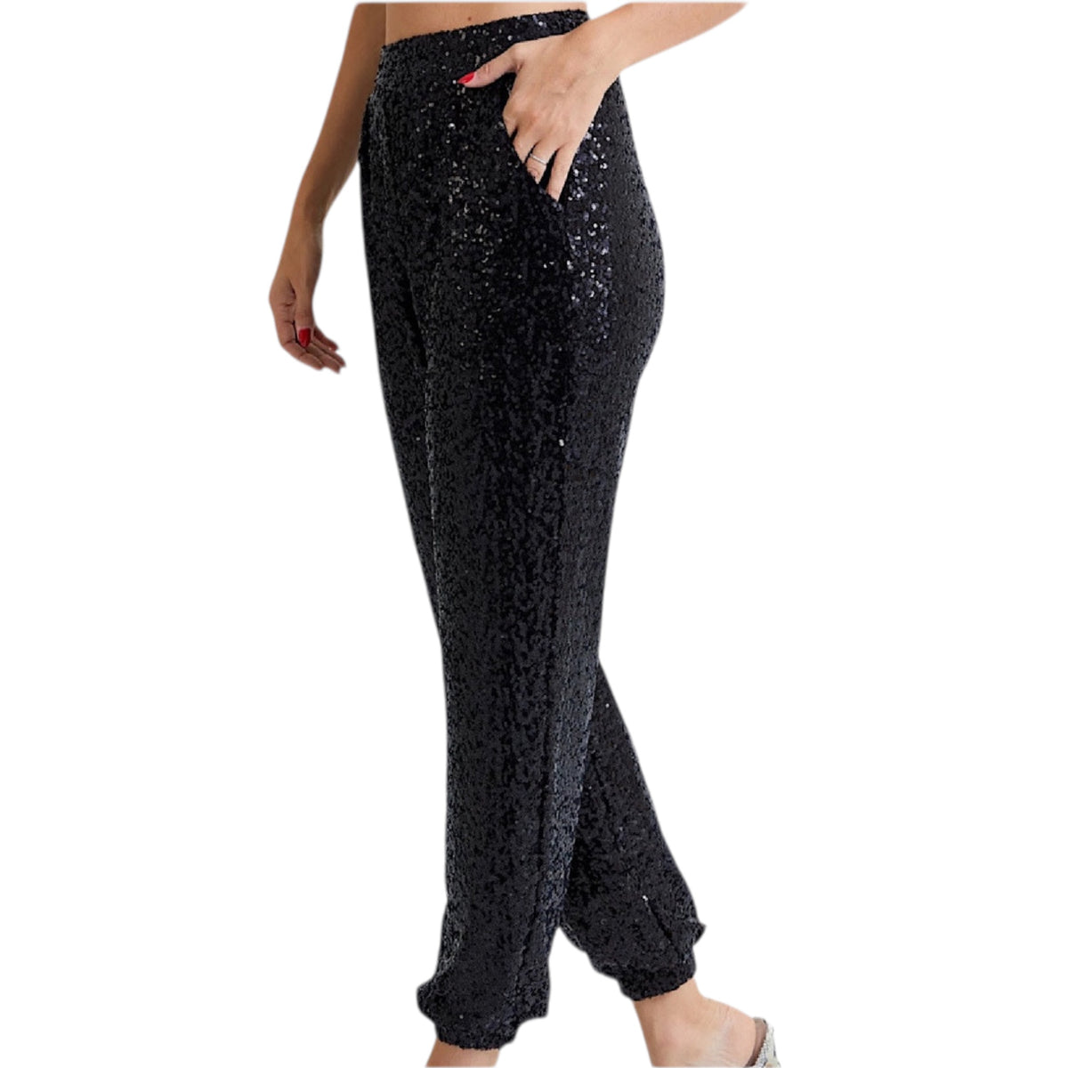 Black Sequins Jogging Pants
