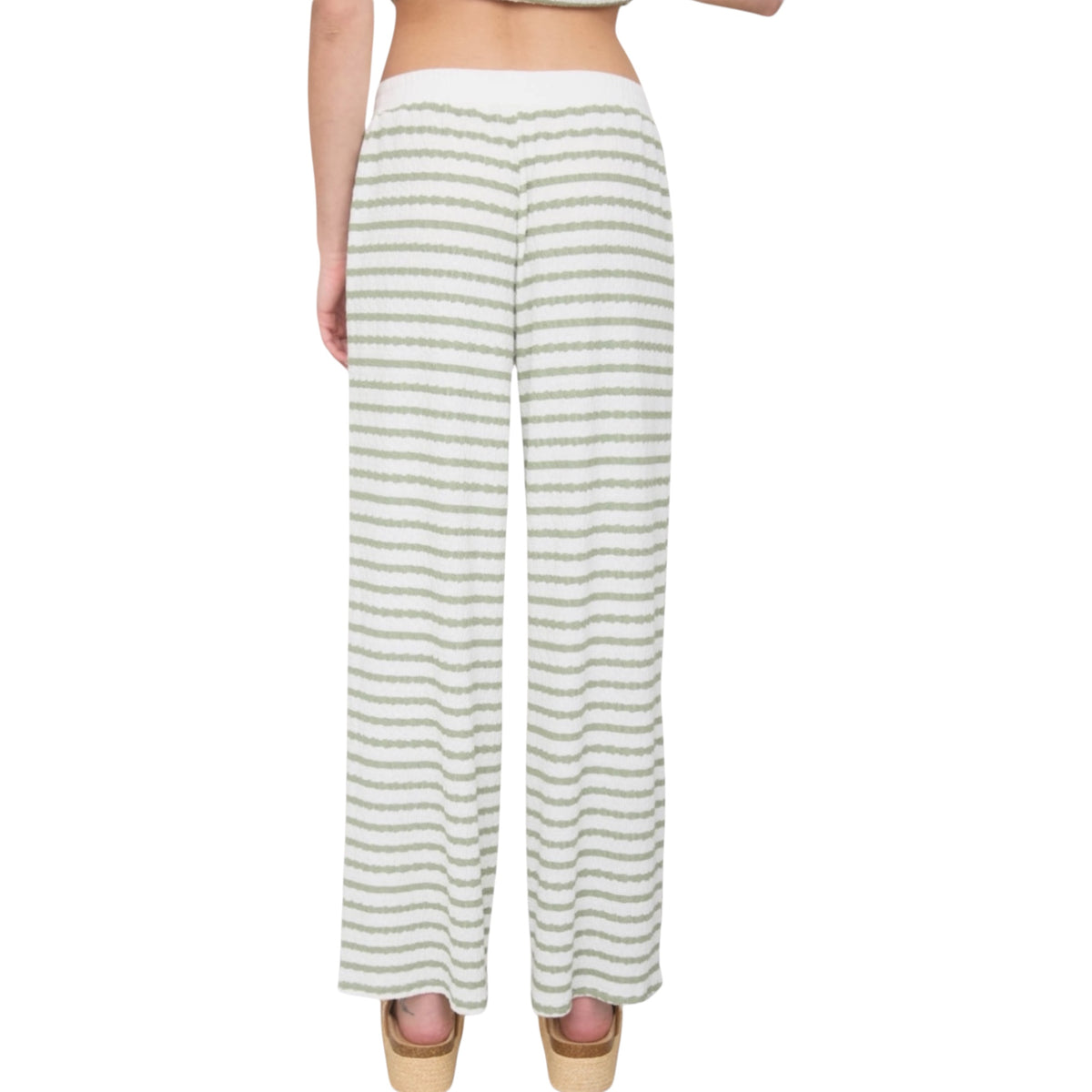 Olive Stripe Pant-Back