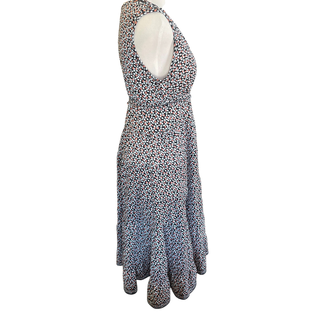 Max Studio Multi-Colored V-Neck Midi Dress Size S - RF