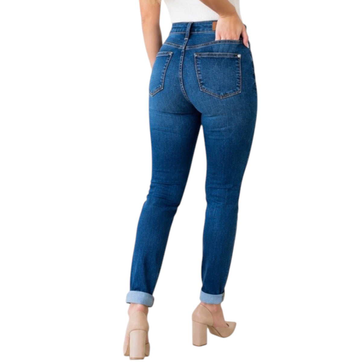 Judy Blue HW Cool Denim Sustainable Cuff BF JB88608