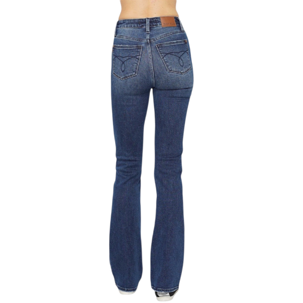 JB88786 H/W Tummy Control Bootcut Detail Back Pkt DK Reg