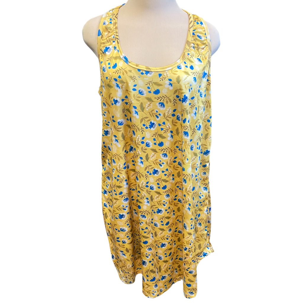 Yellow Sleeveless Floral Dress Size XXL - RF