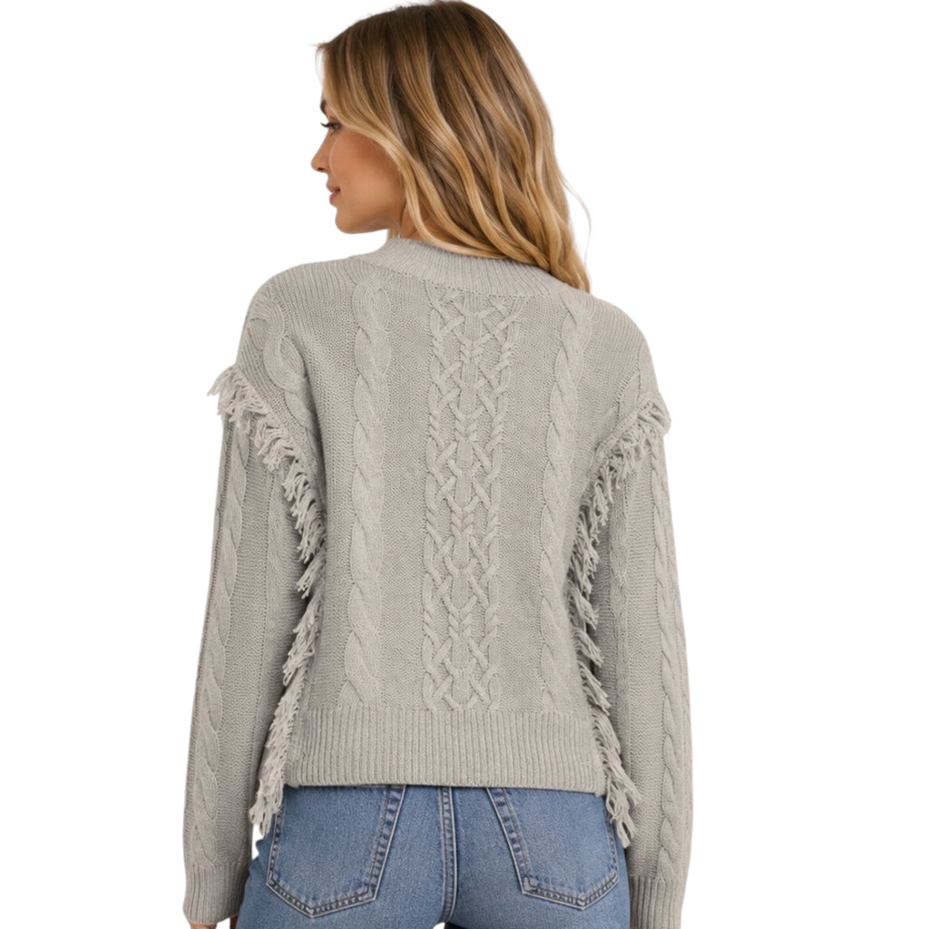 Light Grey Cable Knit Sweater