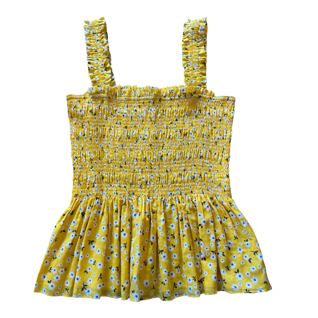 Kate Spade Yellow With White Flowers Top Size XL -RF