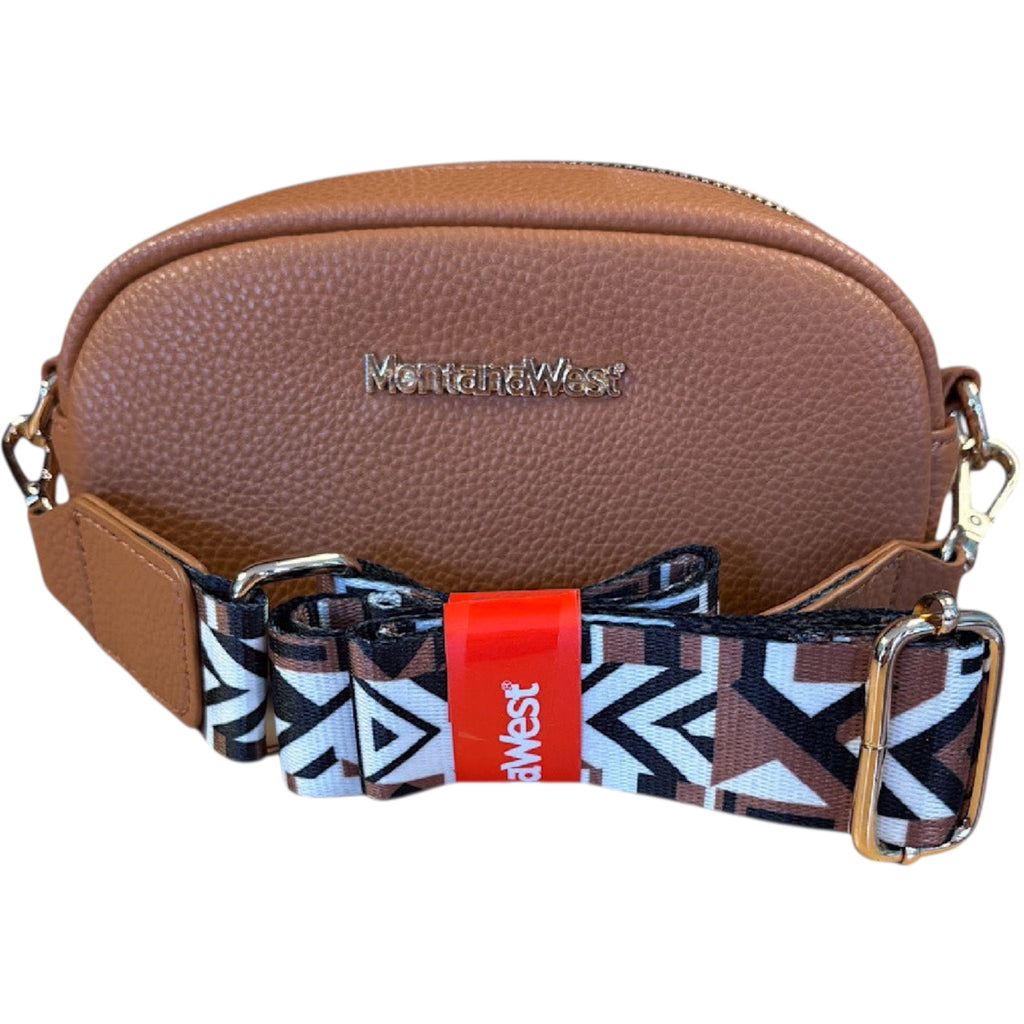 Montana West Brown Textured Crossbody Bag