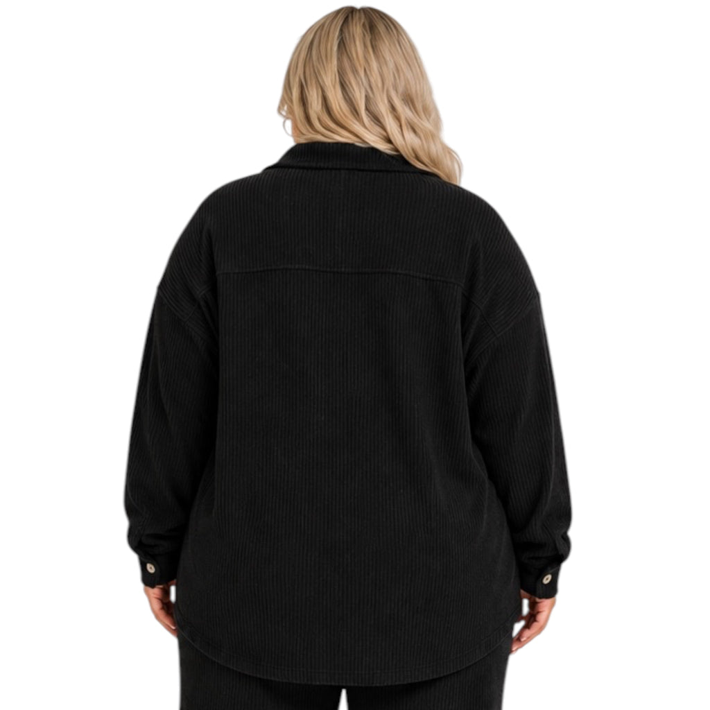 Plus Black Button Down Shirt