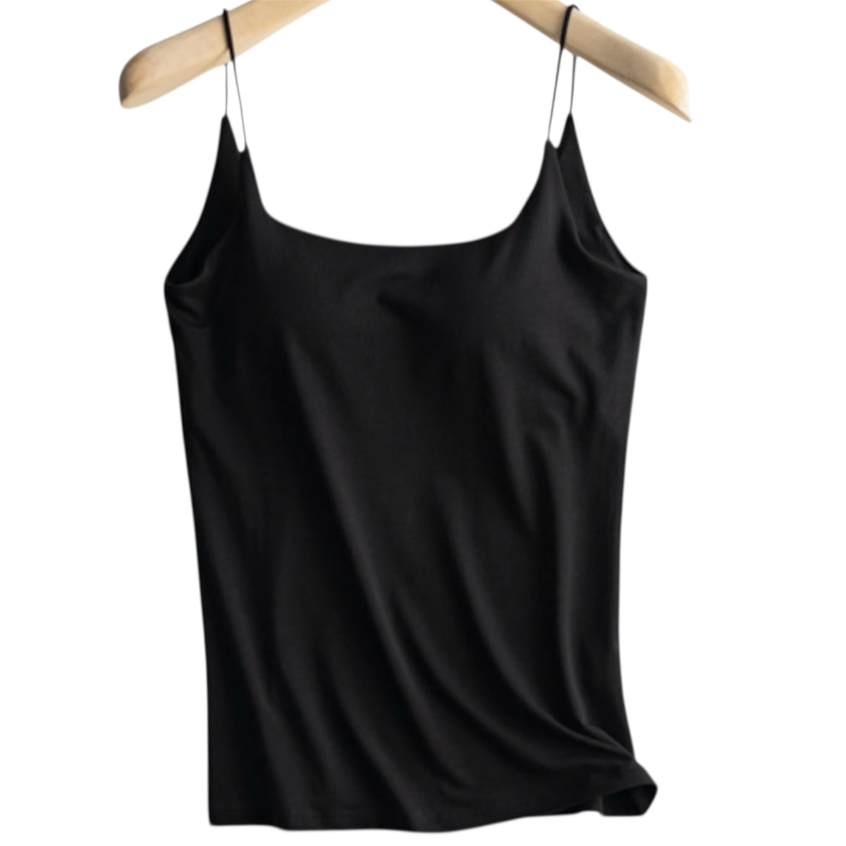 Black Cami W/Bra Tank Top