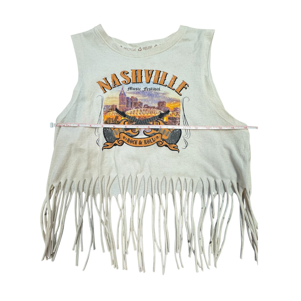 Recycle Threads Nashville Music Festival Fringed Tank Size Medium -RF