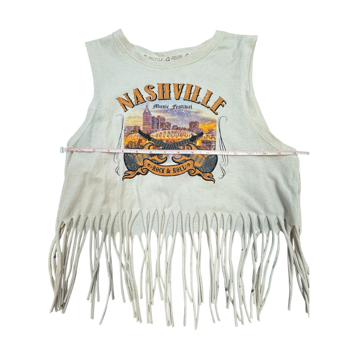 Recycle Threads Nashville Music Festival Fringed Tank Size Medium -RF