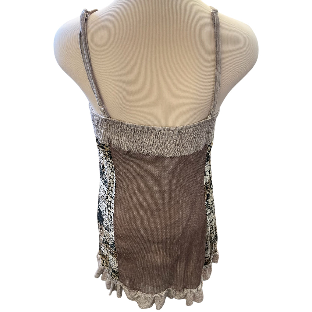 Forla Paris Brown Multi-Pattern Mini Dress Size M - RF