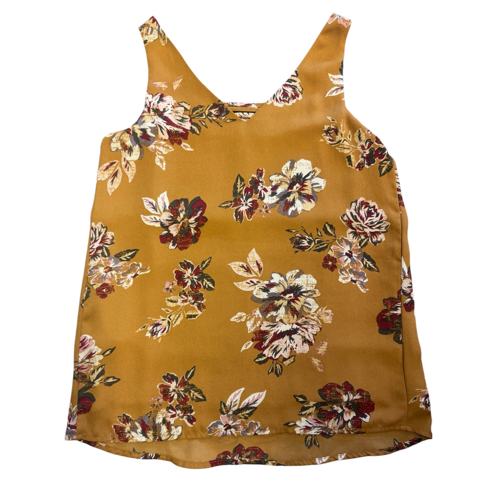 Maurices Golden Brown Sleeveless Floral Blouse Size XS - RF