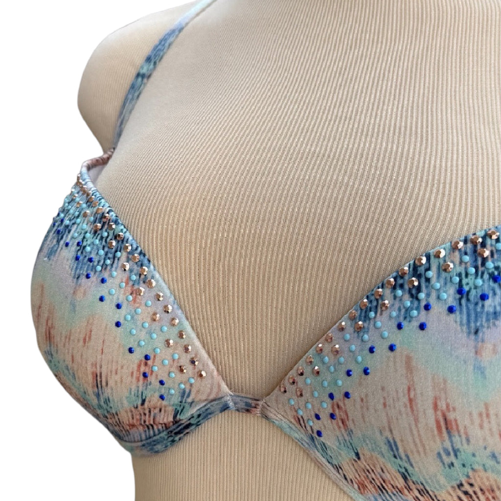 Victoria's Secret Tie Dye Bedazzled Bikini Top Size 34D -RF