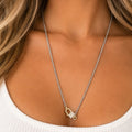 MX Box Chain Gold + Silver Lock Necklace
