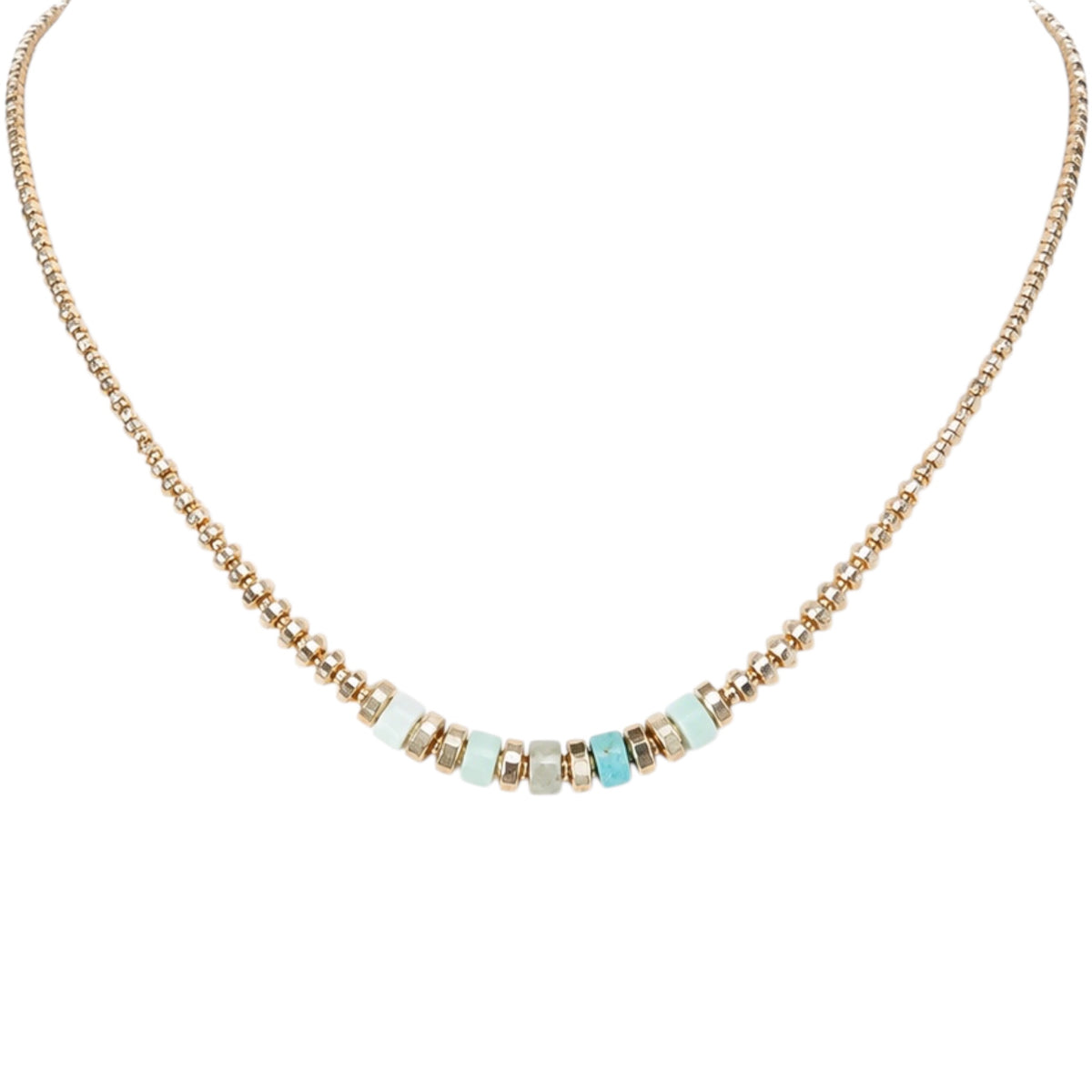 Glenda Gold Multi Bead Necklace
