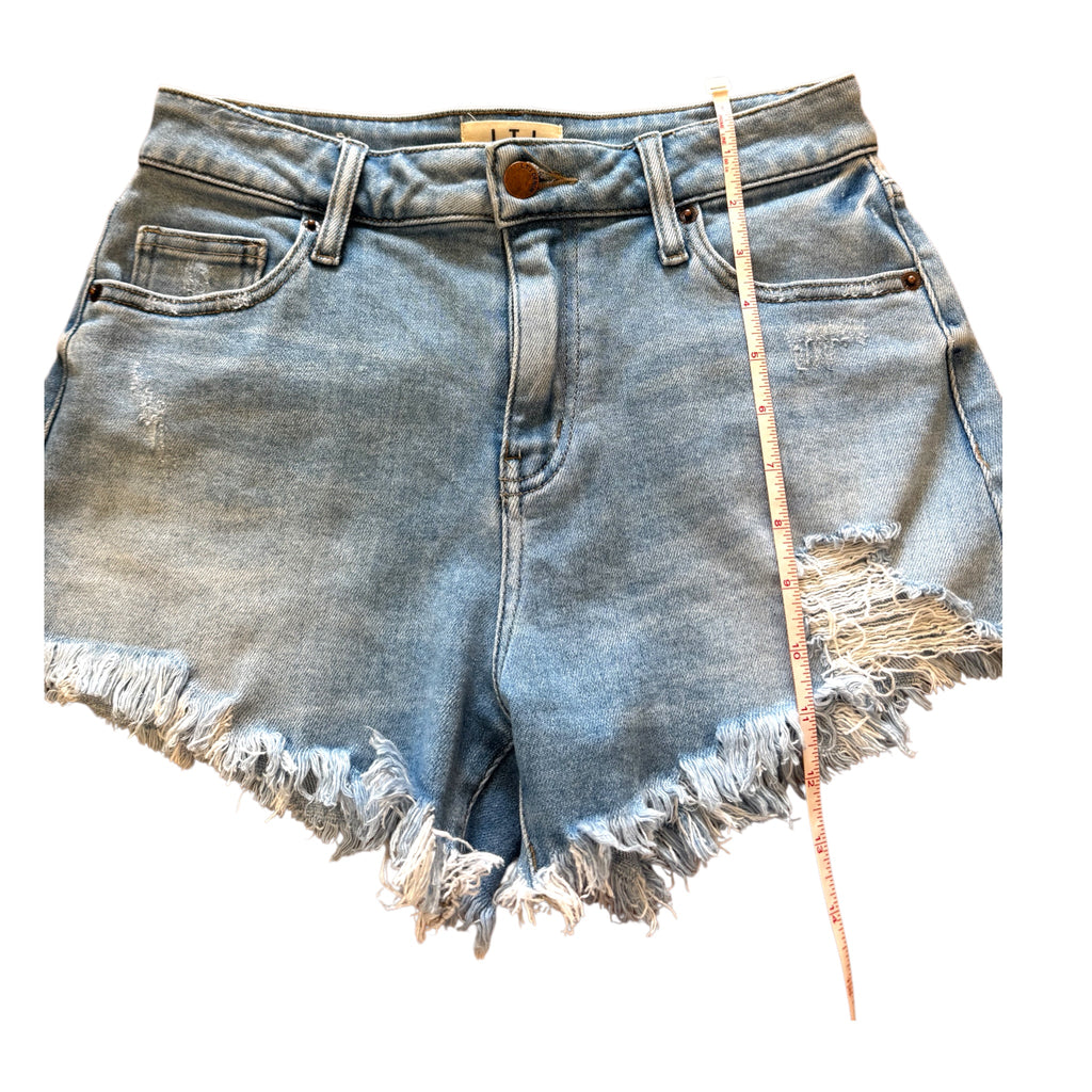 L.T.J Light Wash Distressed Denim Shorts Size S - RF