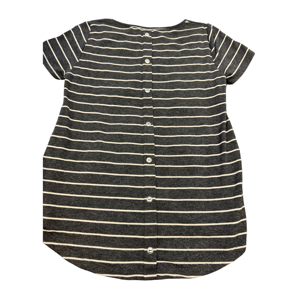 Pink Clover Charcoal Gray Striped Shirt Size Small - RF