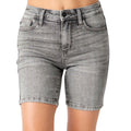 Judy Blue Grey Mid Rise Contrast Wash Bermuda Shorts JB150230