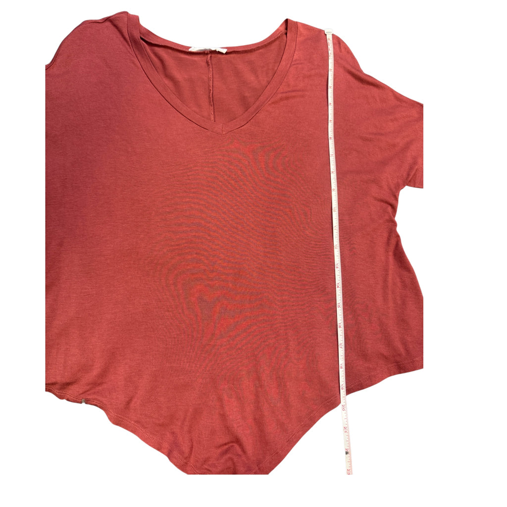 Double Zero Rust Basic Tee with V Hem Line Size Small-RF