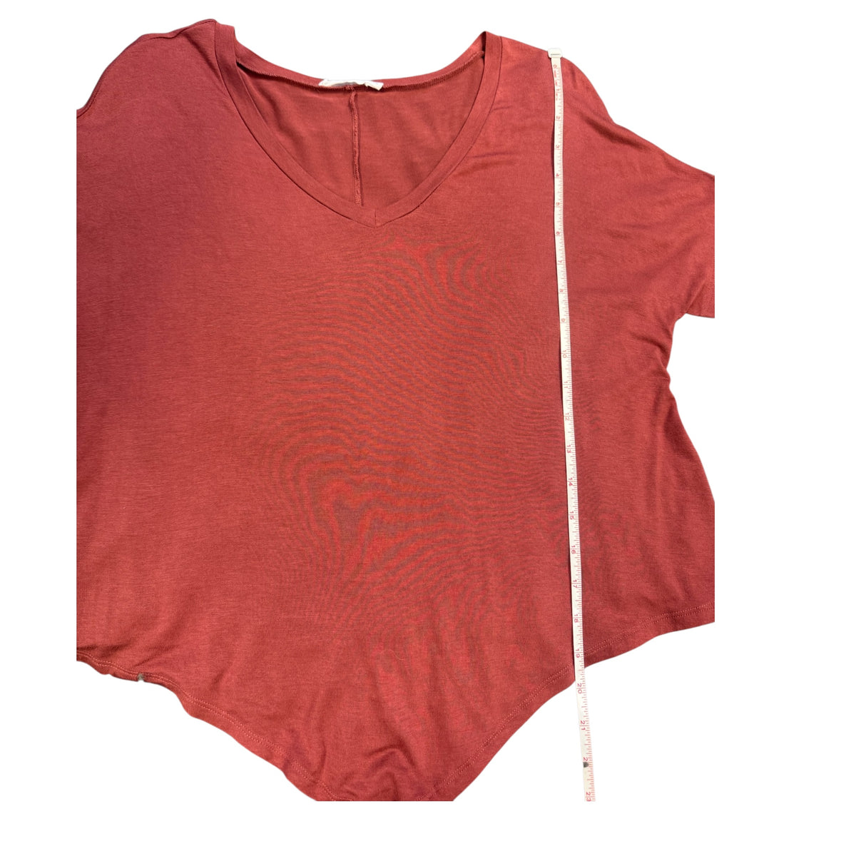 Double Zero Rust Basic Tee with V Hem Line Size Small-RF