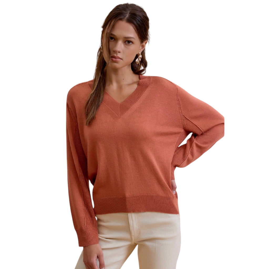 Poppy V-Neck Loose Fit Sweater