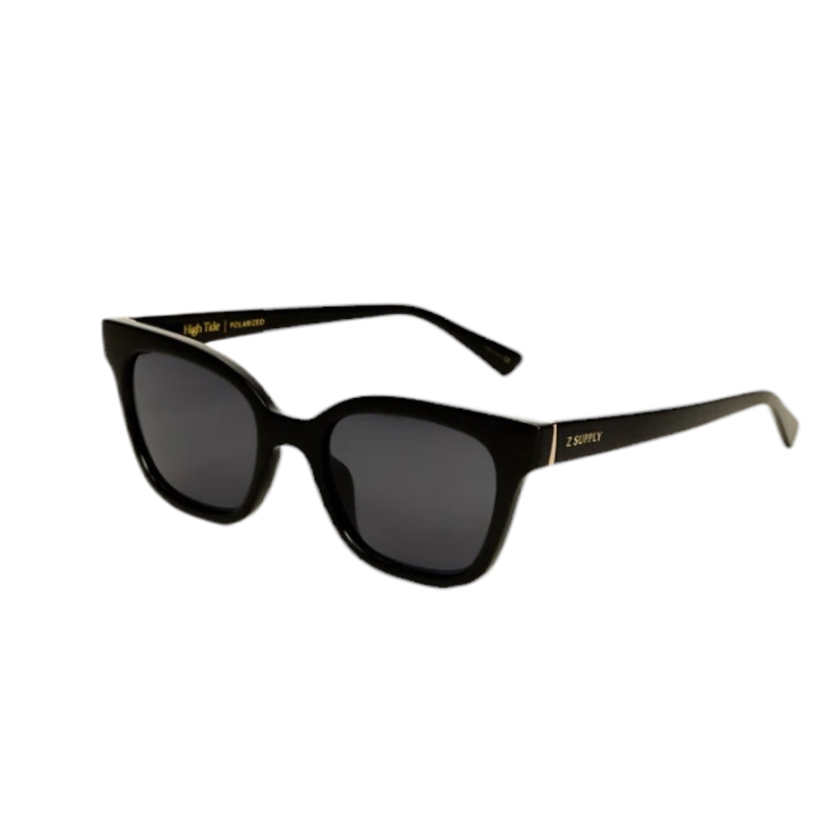 Z Supply High Tide Polished Black-Grey Polarized Sunglasses
