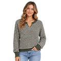 Hunter Waffle Stripe Oversized Top