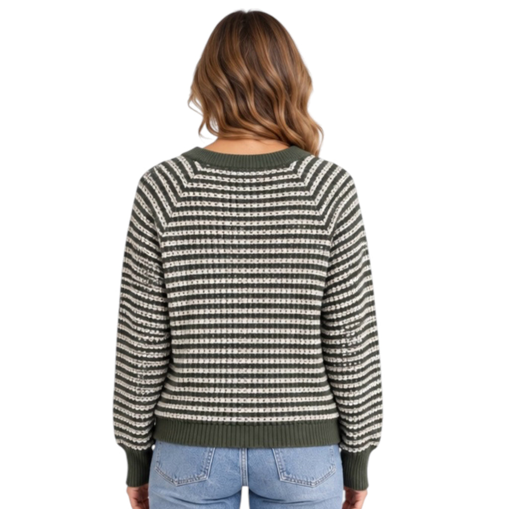 Hunter Waffle Stripe Oversized Top