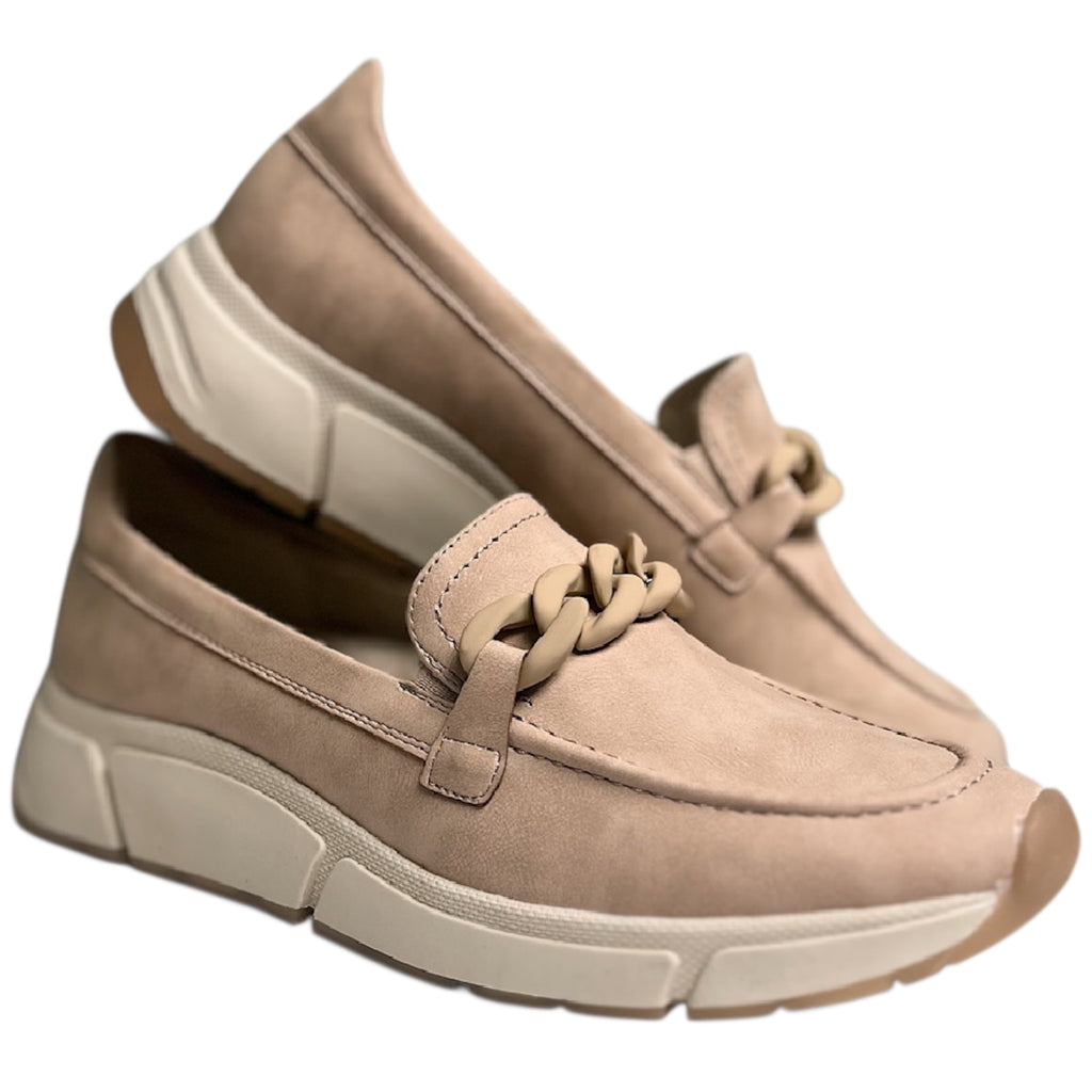 Molly Flex Nude Loafer with Chain