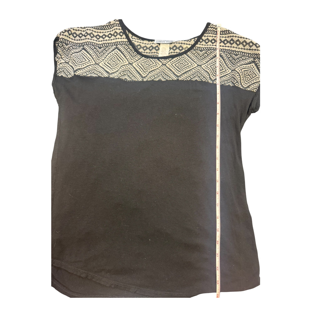 Carol Rose Black Geometric Top Size Small - RF