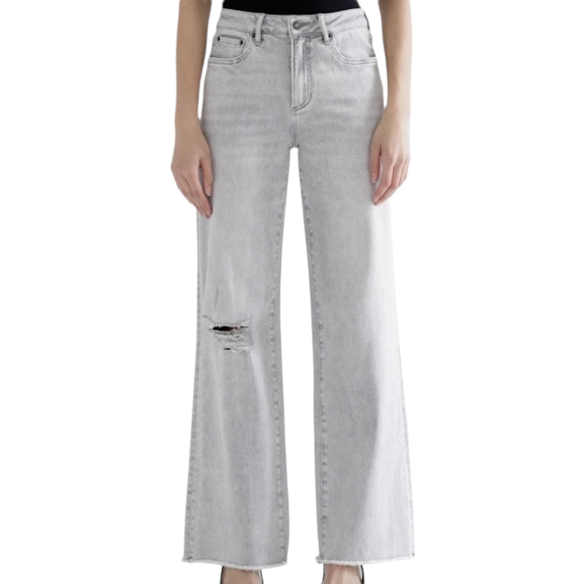 MICA MDP-W3313 H/R Wide Leg With Raw Hem Light Grey