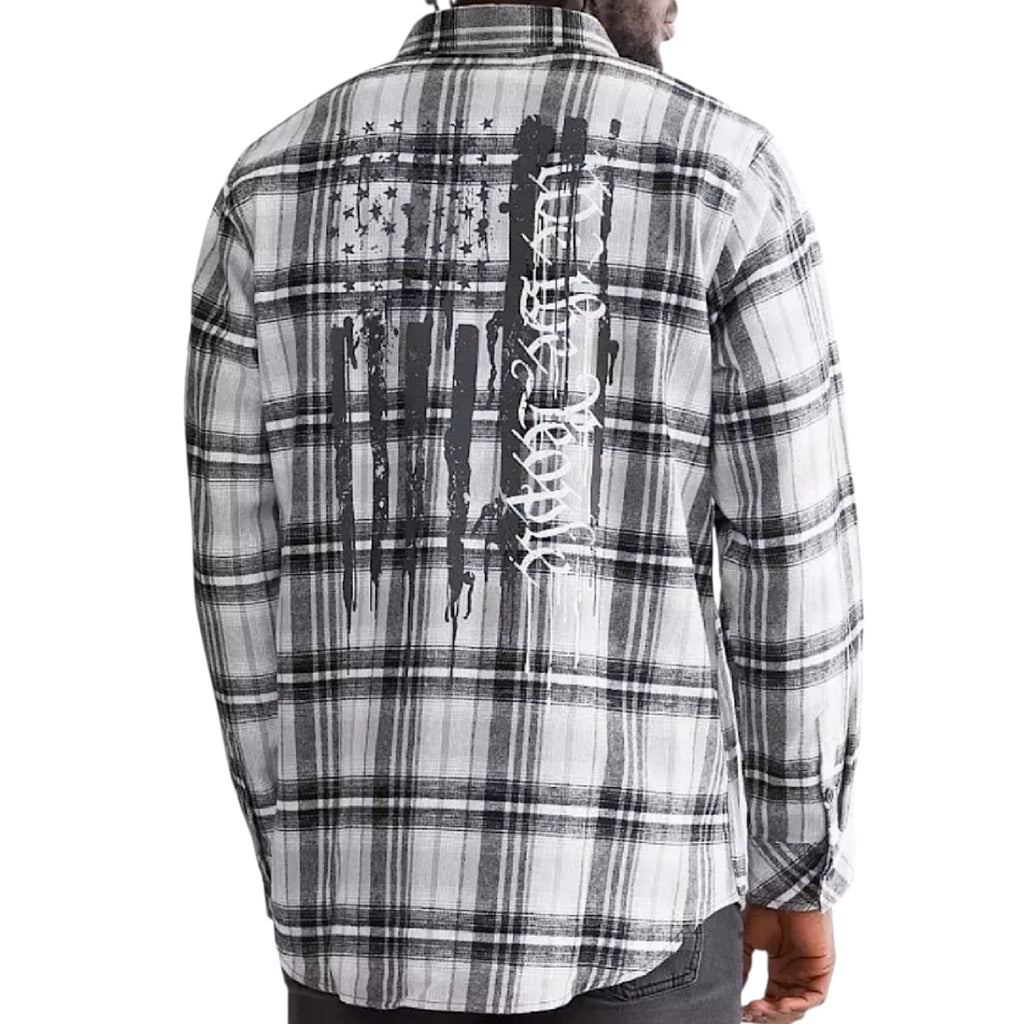 Defeat L/S Flannel-White