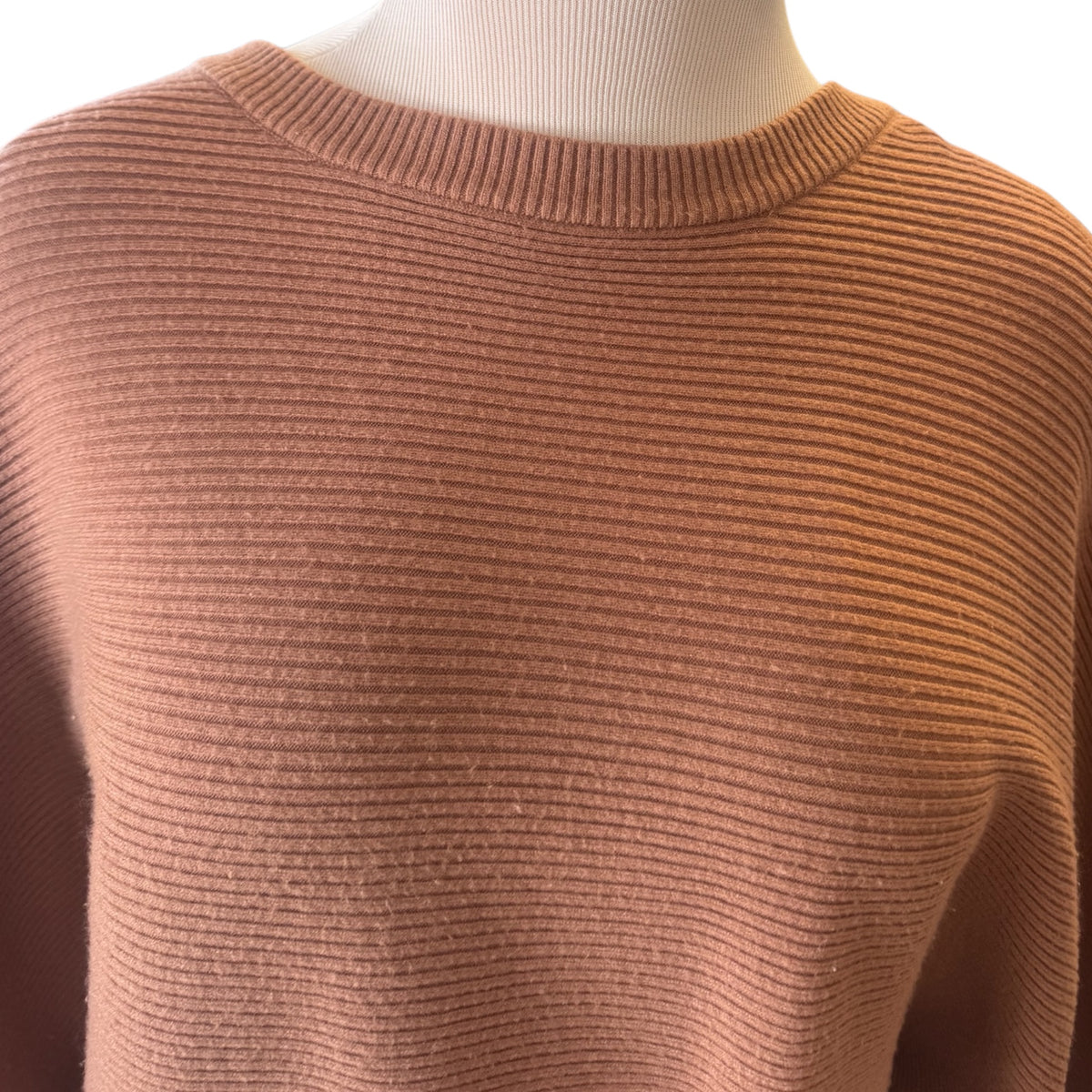 Cupio Golden Brown Ribbed Long Sleeve Sweater Size S - RF