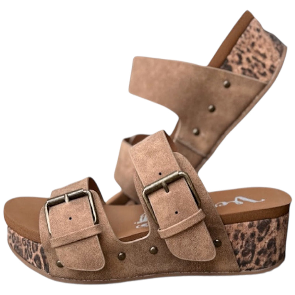 Very G Charlotte Tan Leopard Wedge