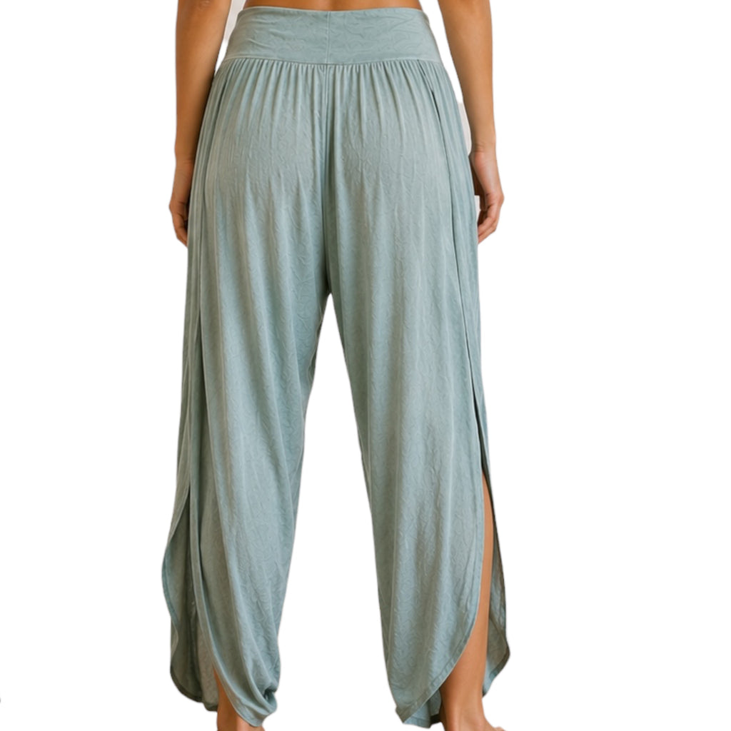 Grey Violet Sage Green Slit Pants Size S - RF