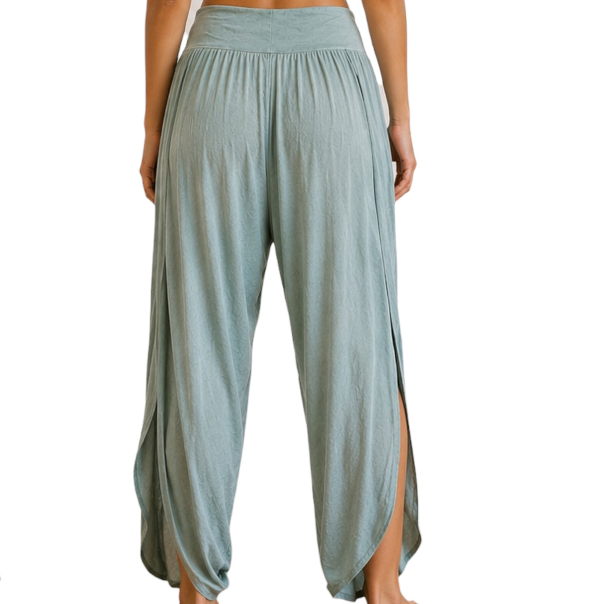 Grey Violet Sage Green Slit Pants Size S - RF
