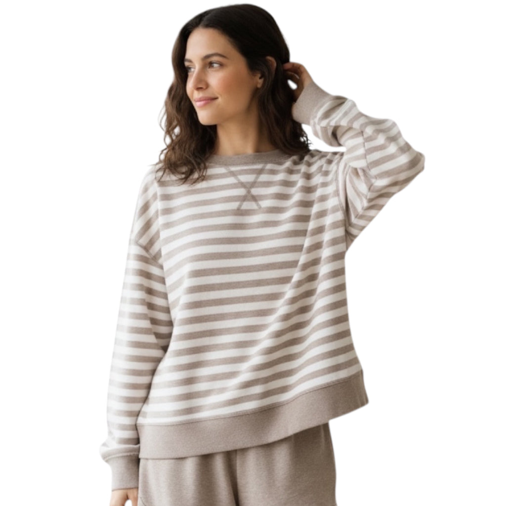 Z Supply The Everyday Striped Crew Heather Ash